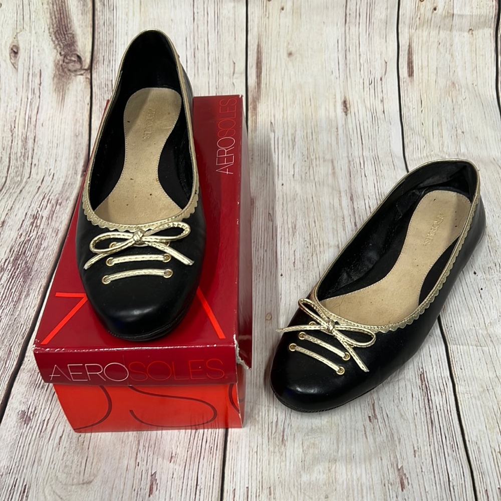 Aerosoles frillie pepper black size 8